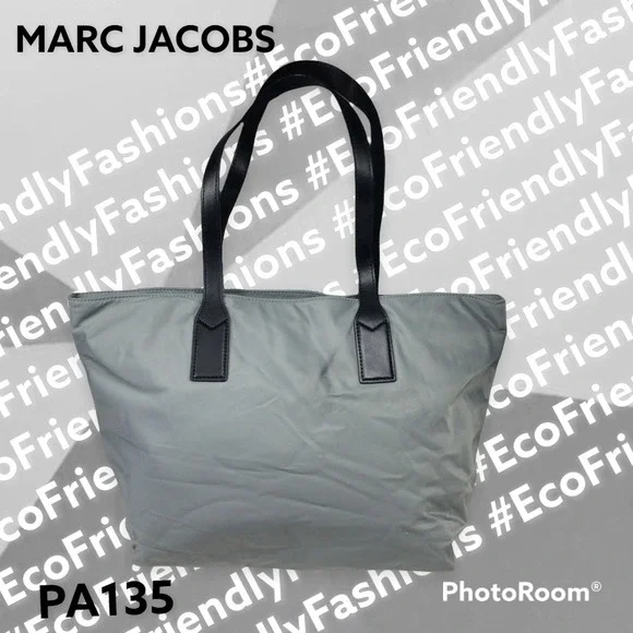 Marc Jacobs New York Women's Gray Nylon Wingman Tote Shoulder Handbag Large